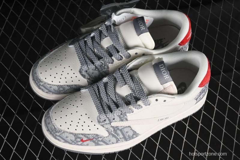 Nike Travis Scott x Fragment Design x Air Jordan 1 Low OG SP AJ1 Low Top Casual Sneakers - XY2688-113