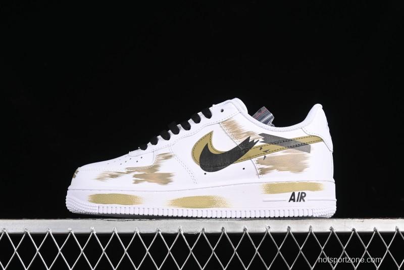 Nike Air Force 1 '07 Low Casual Sneakers with Anime-Inspired Hand-Painted Design and Triple Swoosh Shadow - CW2288-111