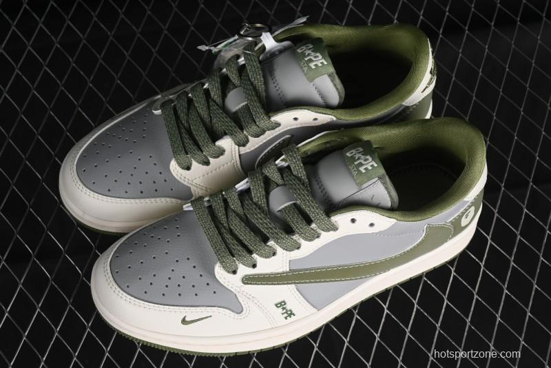 Nike Travis Scott x Fragment Design x Air Jordan 1 Low OG SP AJ1 Bape Collaboration - BB6511-621
