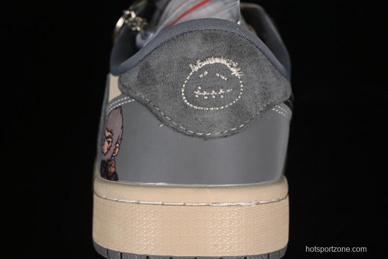 Nike Travis Scott x Fragment Design x Air Jordan 1 Low OG SP AJ1 Retro Sneakers - CH6336-013