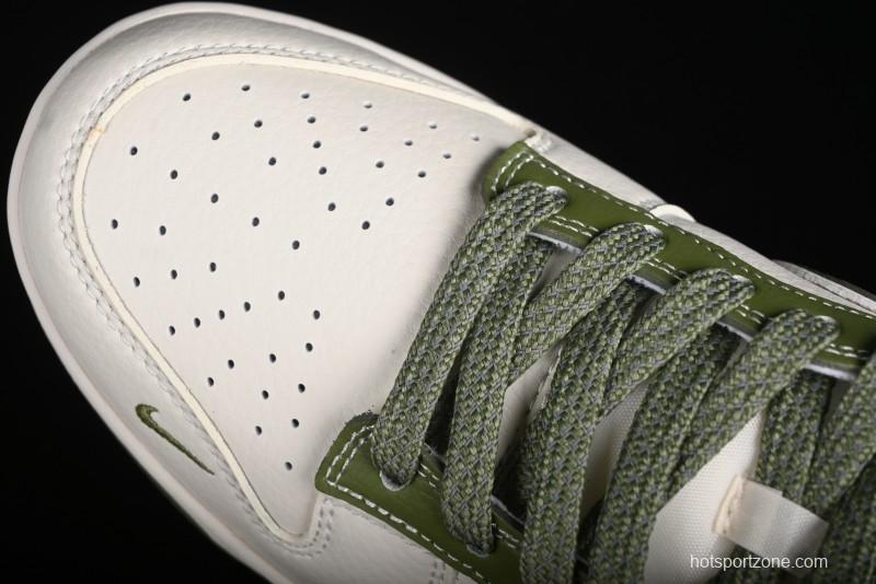 Nike SB Dunk Low x Supreme Stone Island Collaboration Beige Green Starry Sky Anniversary High-End Custom Low-Top Casual Skate Shoes - BB9866-004