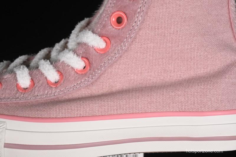 Converse Zoo Happy Pets Series High-Top Casual Sneakers with Plush Lining for Autumn Winter - A12769C