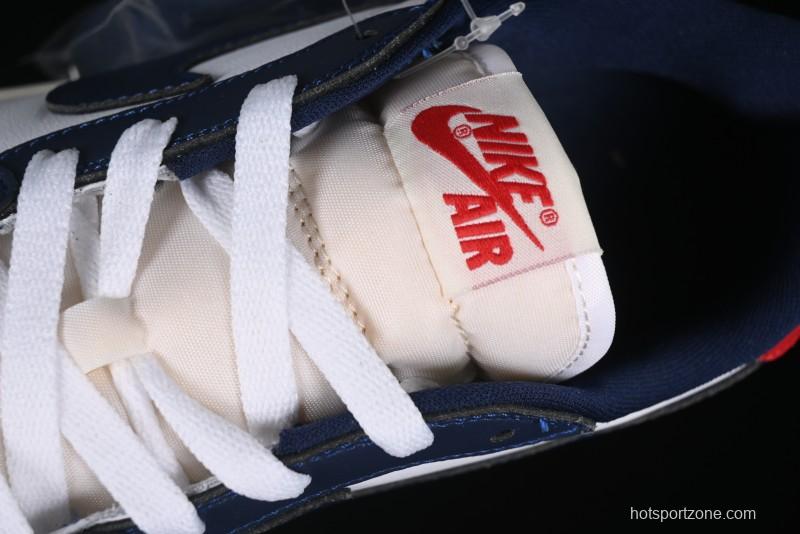 Nike Air Jordan 1 Low OG "Howard University" Casual Sneakers with Blue Toe and Red Heel - HQ2993-100