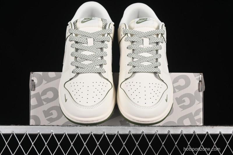 Nike SB Dunk Low Supreme The North Face Collaboration - Beige Green Reflective Swoosh Anniversary Custom Edition Low-Top Casual Skate Shoes - XX2025-638