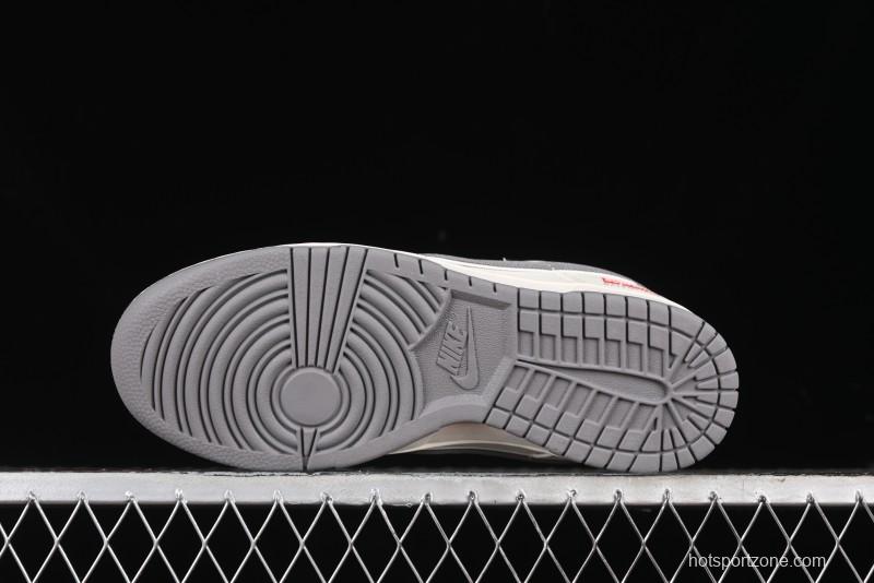 Nike SB Dunk Low Supreme Collaboration - Beige Canvas Swoosh Anniversary High-End Custom Low-Top Casual Sneakers - XX2025-108