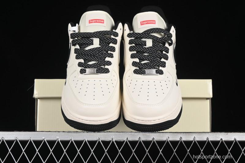Nike Air Force 1 '07 Low Supreme Collaboration - Beige Black Starry Sneakers - XZ6188-013