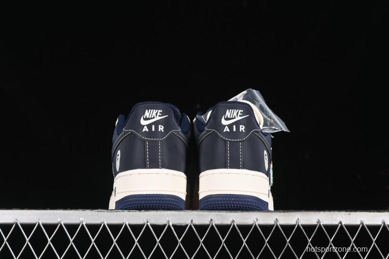 Nike Air Force 1 '07 Low Bape Collaboration - Deep Blue Grey Low-Top Casual Sneakers BB6566-206
