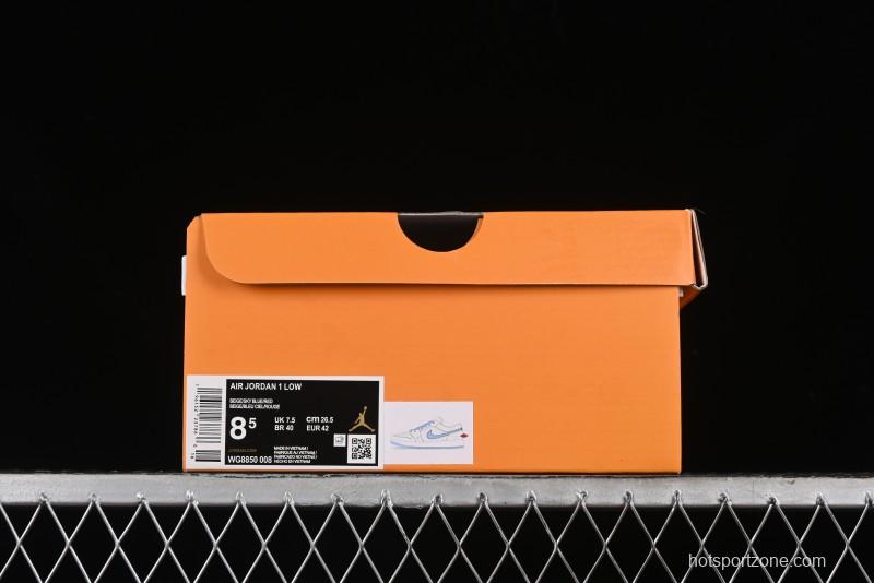 Nike Air Jordan 1 Low LV Collaboration - Light Blue Print Retro Basketball Shoes - WG8850-008