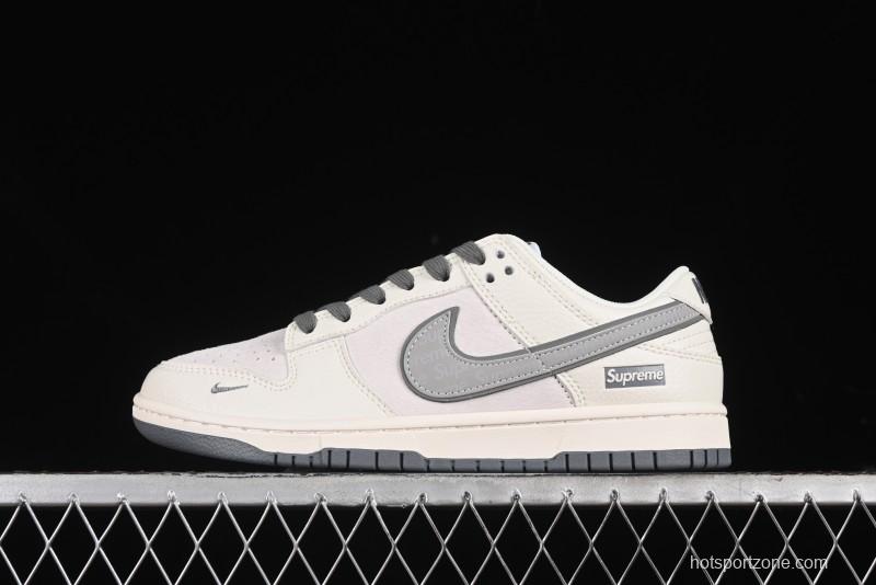 Nike SB Dunk Low Supreme Collaboration - Beige Grey Pig Anniversary High-End Custom Low-Top Casual Skate Shoes - XX2025-188
