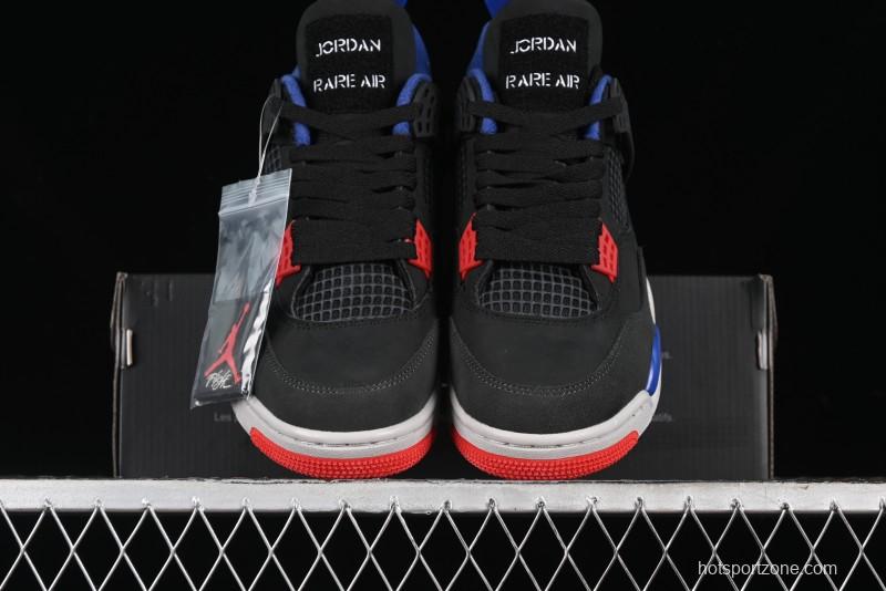 Nike Air Jordan 4 Retro Basketball Shoes in Black, Blue and Neutral Grey - FV5029-003