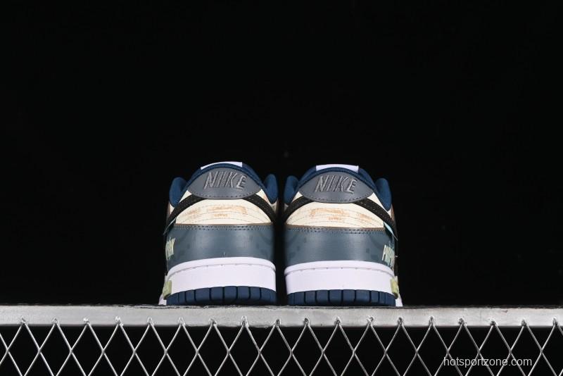 Nike Dunk Low Panda Prank Nautical Era Exploration Wave Low Top Casual Sneakers - DD1391-400