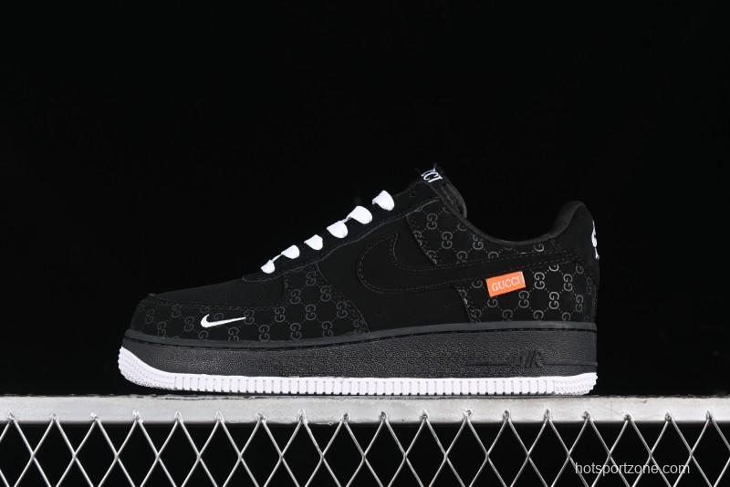 Nike Air Force 1 '07 Low Gucci Bear Collaboration - Midnight Black Low-Top Casual Sneakers - KK1988-007
