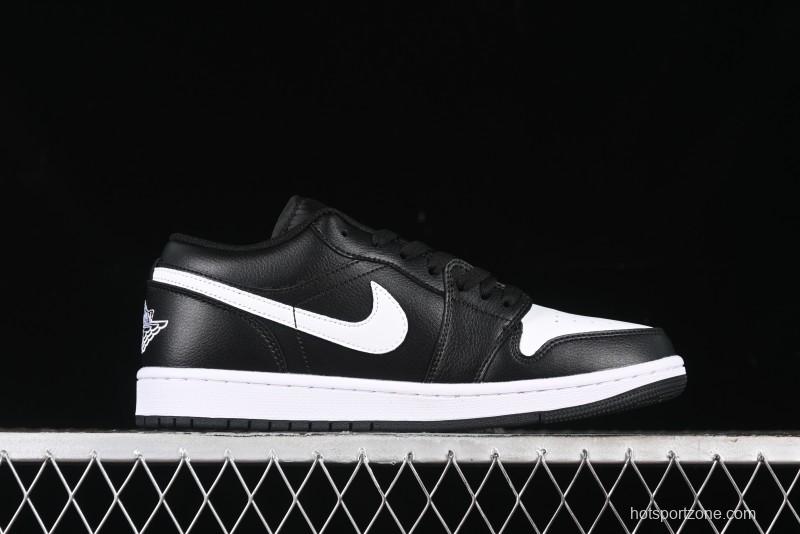 Nike Air Jordan 1 Low Retro Basketball Shoes in Black and White - 553558-043