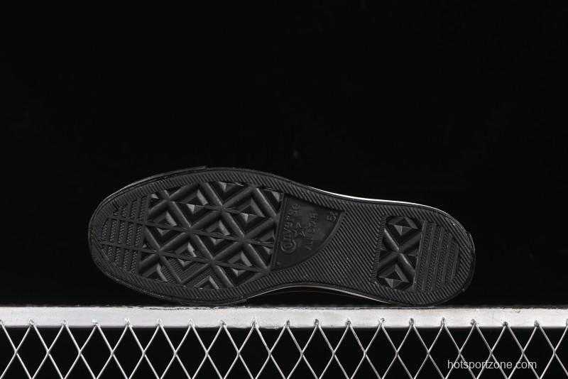 Converse Chuck 1970s High Top Canvas Shoes in Black Lace Punk Style - A10026C