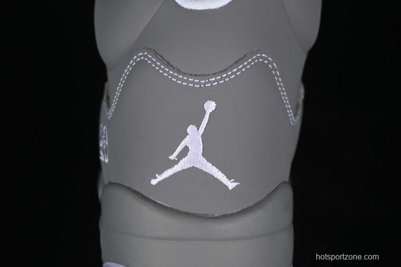 Nike Air Jordan 5 Retro Basketball Shoes with Grey Wolf Colorway - 136027-005