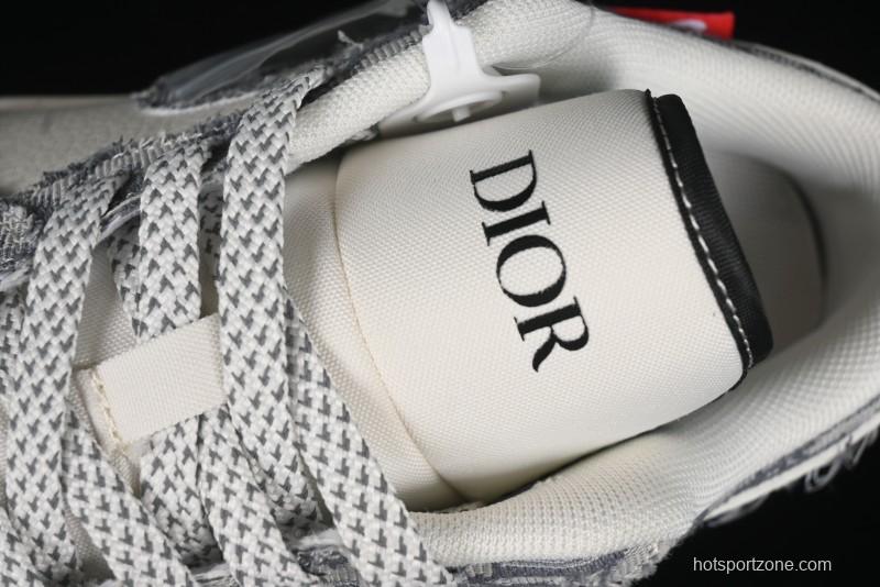 Nike Air Jordan 1 Low AJ1 Dior Collaboration - Grey Blue Red Label Retro Basketball Shoes - SJ9950-037