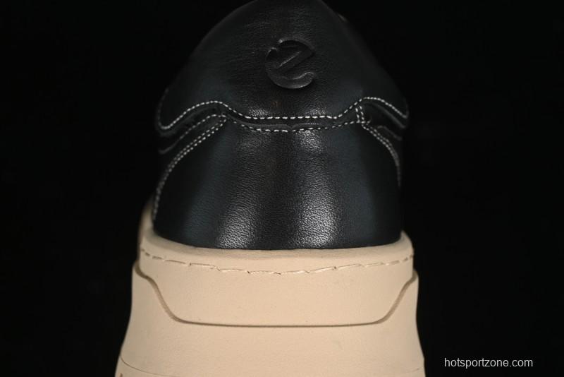 Ecco Street Light Series Autumn Height-Increasing Round-Toe Versatile Casual White Sneakers - 63311901001