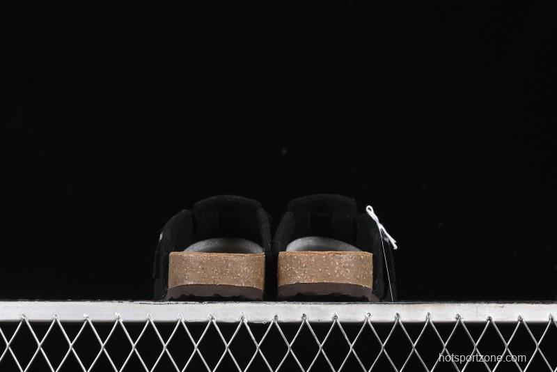 Birkenstock Half Open Toe Sandals with Smokeless Coal Wool Upper - G.D4