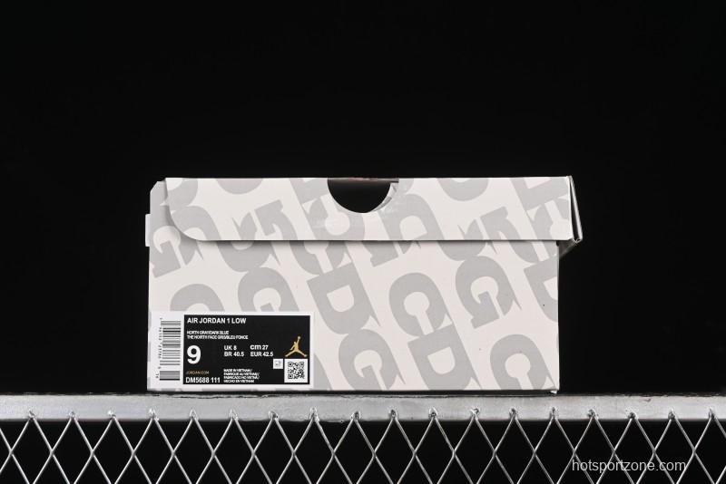 Nike Air Jordan 1 Low AJ1 The North Face Collaboration - Suede Grey Retro Basketball Shoes - DM5688-111