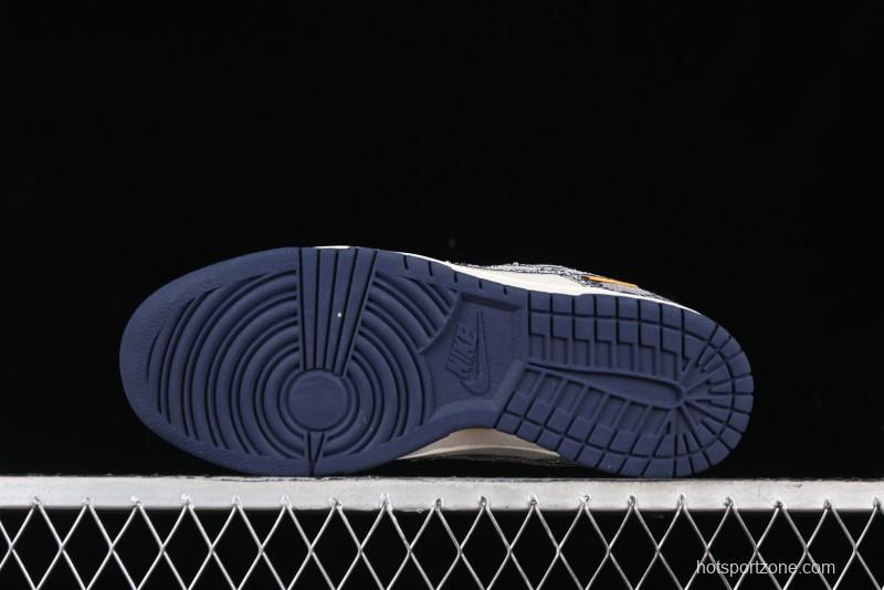 Nike SB Dunk Low Gucci Collaboration - Dark Blue Anniversary High-End Custom Low-Top Casual Skate Shoes - BB9676-313