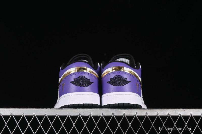 Nike Air Jordan 1 Low AJ1 Retro Basketball Shoes Lakers Purple Gold Kobe Tribute - DC2024-028