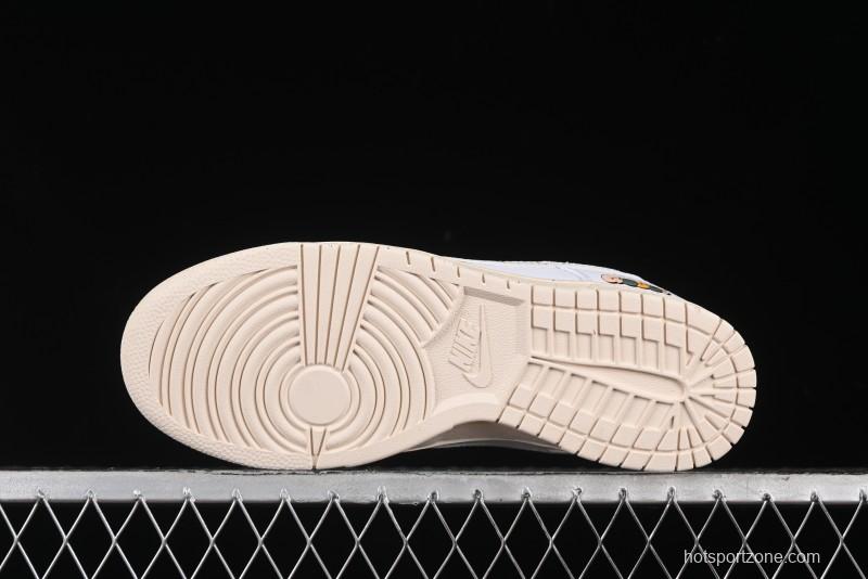 Nike SB Dunk Low Gucci Collaboration - Ink Splatter White Swoosh Anniversary Custom Low-Top Casual Sneakers - FC2025-305