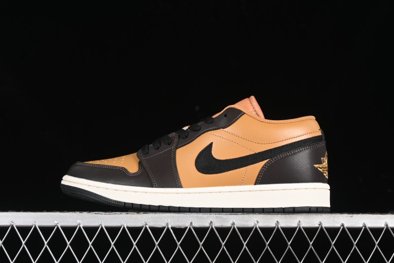 Nike Air Jordan 1 Low Flax/Baroque Brown Casual Basketball Shoes - HQ3603-201