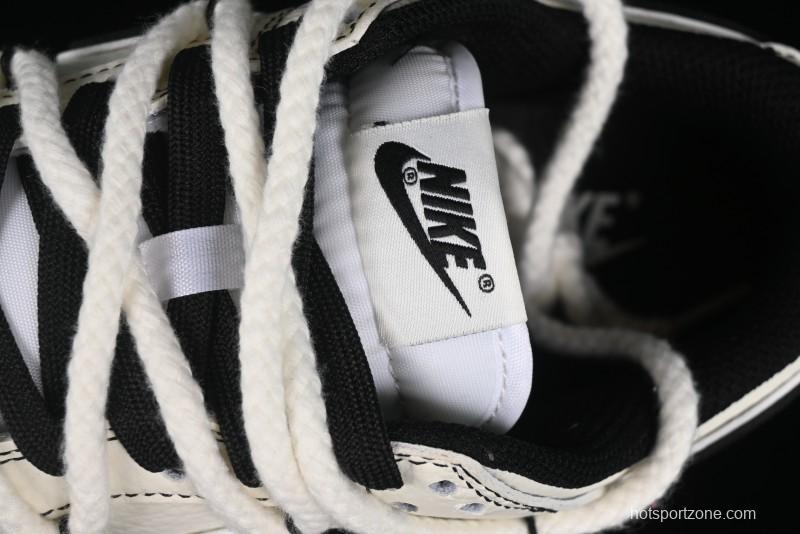 Nike SB Dunk Low Supreme Collaboration - Beige Black Mini Swoosh Anniversary Customized Low-Top Casual Skate Shoes - XX2025-566