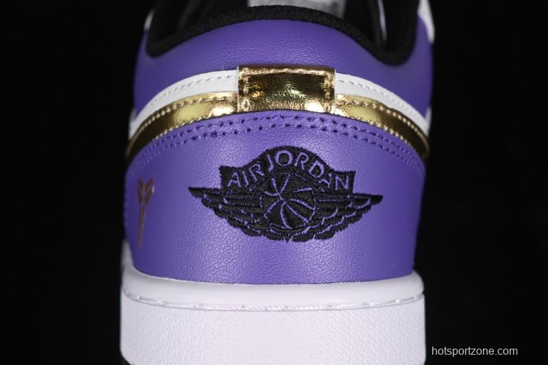 Nike Air Jordan 1 Low AJ1 Retro Basketball Shoes Lakers Purple Gold Kobe Tribute - DC2024-028