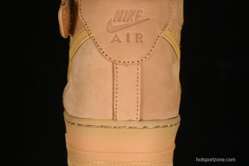 Nike Air Force 1 '07 Mid Suede Casual Sneakers in Wheat - DJ9158-200