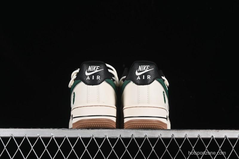 Nike Air Force 1 '07 Low Bape Collaboration - Beige Green Gum Pull Tab Casual Sneakers SJ1198-100