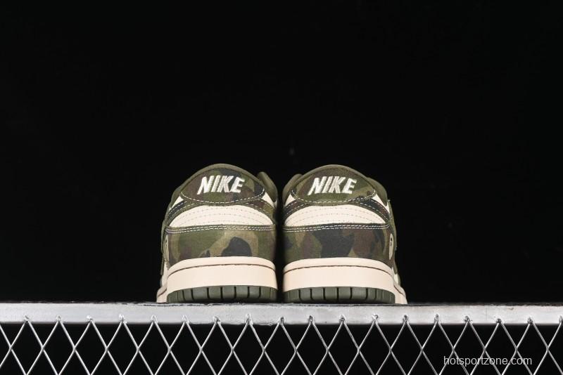 Nike SB Dunk Low Bape Collaboration - Jungle Camouflage Anniversary Custom Low-Top Casual Skate Shoes - CH6336-230