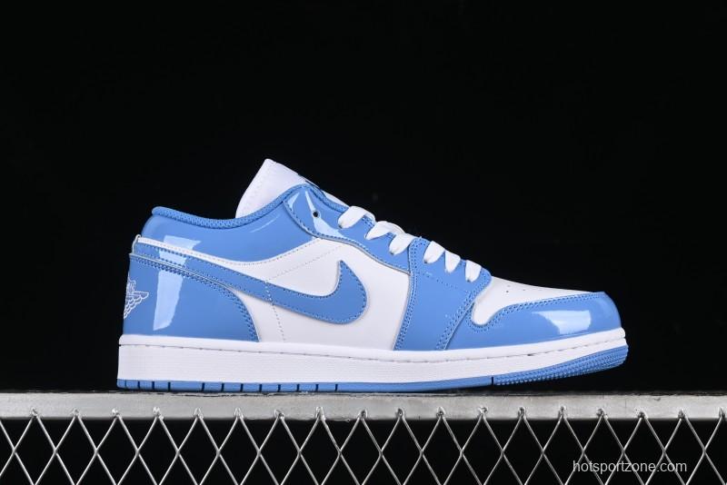 Nike Air Jordan 1 Low AJ1 Patent Blue Casual Sneakers - FZ2138-114