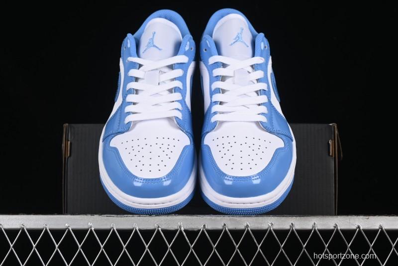 Nike Air Jordan 1 Low AJ1 Patent Leather Blue Casual Sneakers - FZ2138-114