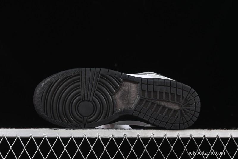 Nike Dunk Low "Glitter Swoosh" Light Silver SB Low-Top Casual Skate Shoes - HQ3462-191