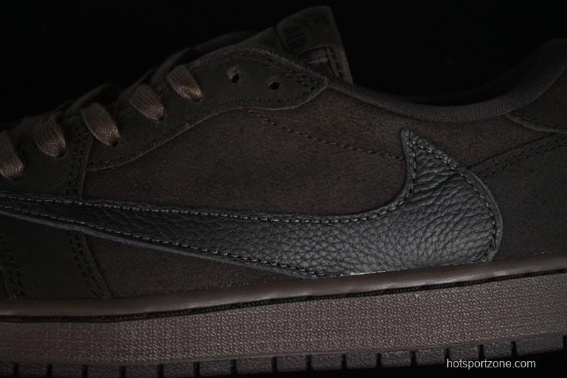 Nike Travis Scott x Air Jordan 1 Low OG AJ1 Collaboration Reverse Swoosh Sneakers - DM7866-202