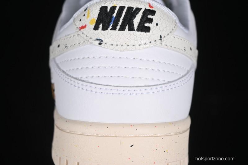 Nike SB Dunk Low Gucci Collaboration - Ink Splatter White Swoosh Anniversary Custom Low-Top Casual Sneakers - FC2025-305