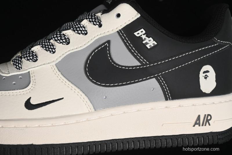 Nike Air Force 1 '07 Low Bape Collaboration - Beige Grey Black Low-Top Casual Sneakers BB6566-209