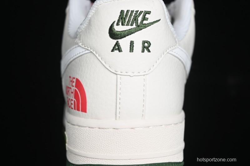 Nike Air Force 1 '07 Low The North Face Collaboration - Beige Red Green Color Block Low-Top Casual Sneakers - XZ6188-011