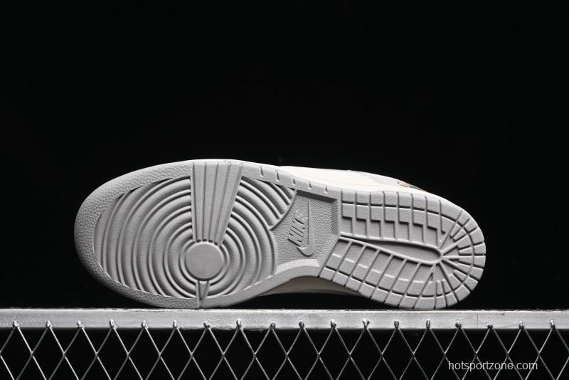 Nike SB Dunk Low Gucci Collaboration - Smoke Grey Sole Anniversary High-End Custom Low-Top Casual Skate Shoes - XX2025-802