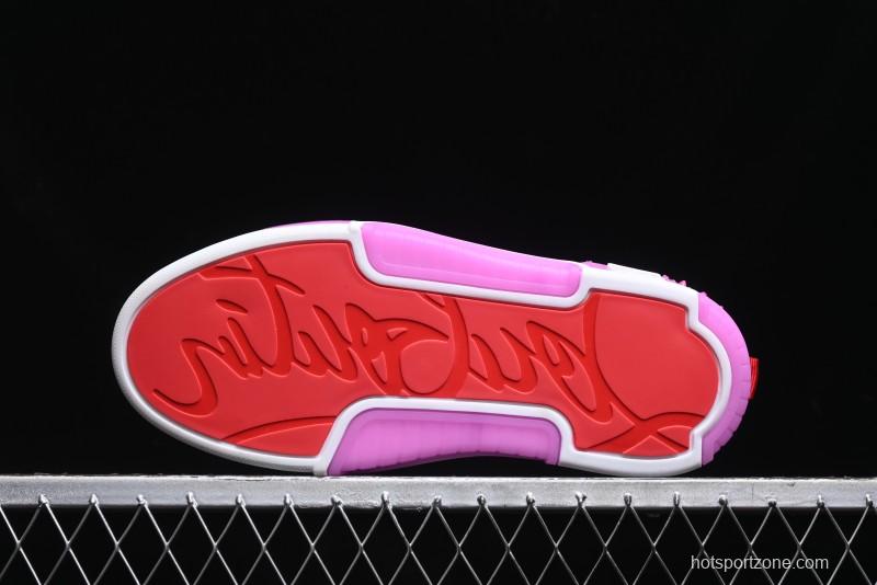 Christian Louboutin Funnyto Flat French Luxury Brand Low-Top Sneakers in Purple Color Block - X.D4