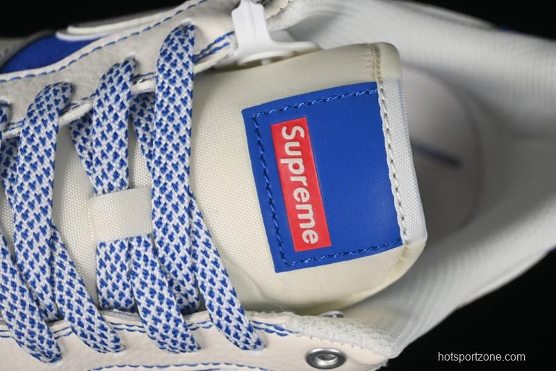 Nike Air Force 1 '07 Low Supreme Collaboration - Off White Navy Blue Low Top Casual Sneakers SJ6698-004