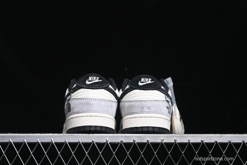 Nike SB Dunk Low The North Face Collaboration - Grey Black Double Swoosh Anniversary Custom Low-Top Casual Skate Shoes - XX3168-108