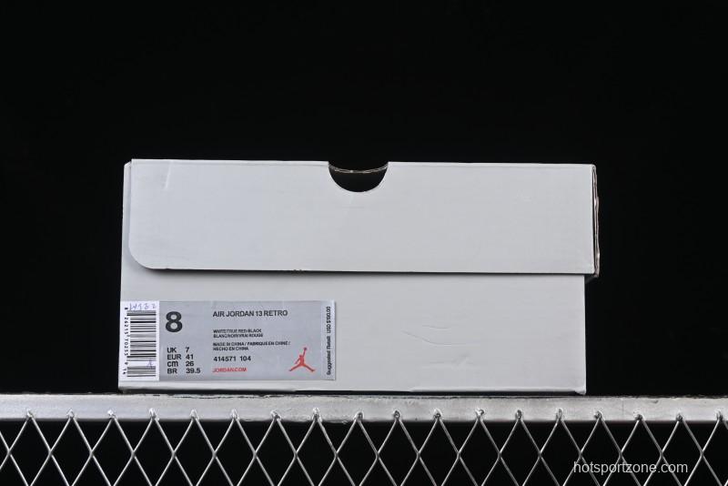 Nike Air Jordan 13 Retro Basketball Shoes in Black/White - 414571-104