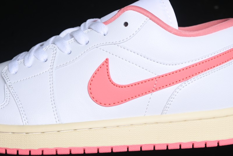 Nike Air Jordan 1 Low AJ1 White Pink Low-Top Casual Sneakers - DC0774-109