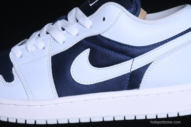Nike Air Jordan 1 Low AJ1 Navy Blue Silk Casual Sneakers - FZ8778-044