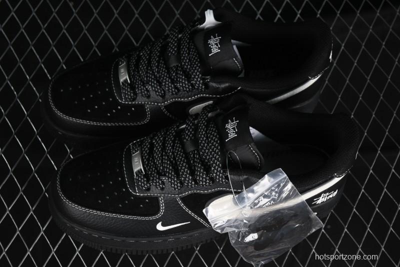 Nike Air Force 1 '07 Low Stussy Collaboration - Samurai Black Low-Top Casual Sneakers - XZ6188-969