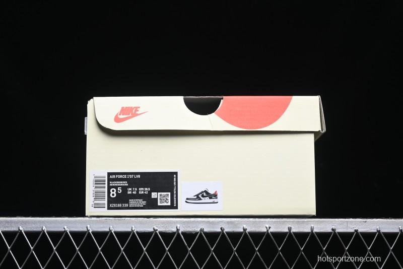 Nike Air Force 1 '07 Low Stussy Collaboration - Beige Black Pattern Red Outsole Low Top Casual Sneakers - XZ6188-339