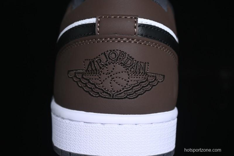 Nike Air Jordan 1 Low AJ1 Retro Casual Sneakers in Black/Brown - 553558-152
