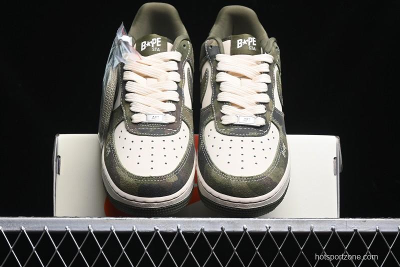 Nike Air Force 1 '07 Low Bape Collaboration - Jungle Camouflage Low-Top Casual Sneakers - CH6336-509